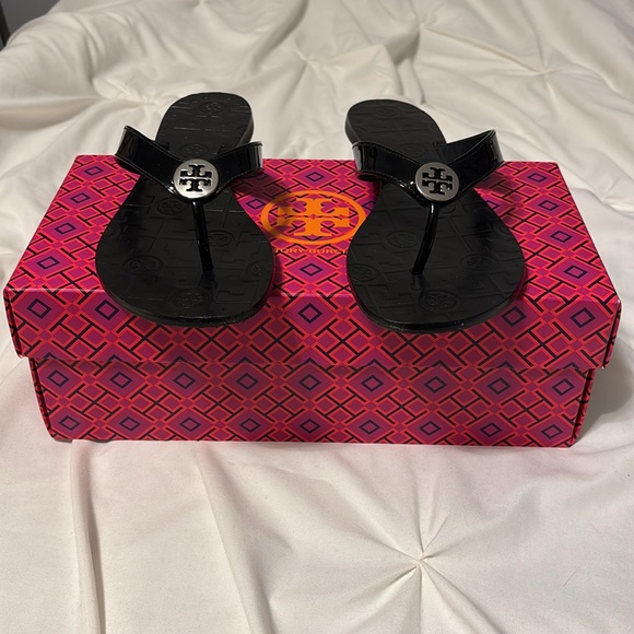 Tory Burch Black Flip Flops - Picture 4 of 6